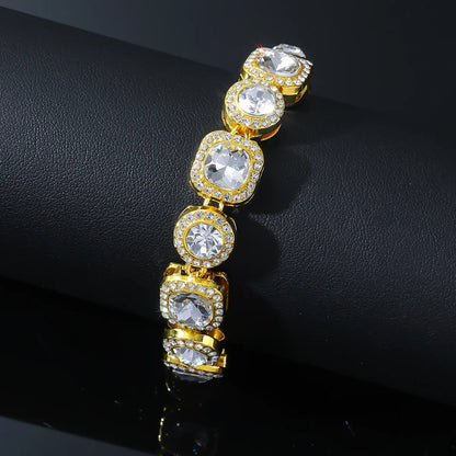 Hip-Hop Shiny Geometric Rhinestones Alloy Wholesale Bracelets