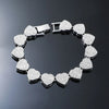 Hip-Hop Shiny Heart Shape Alloy Inlay Rhinestones Unisex Bracelets Necklace