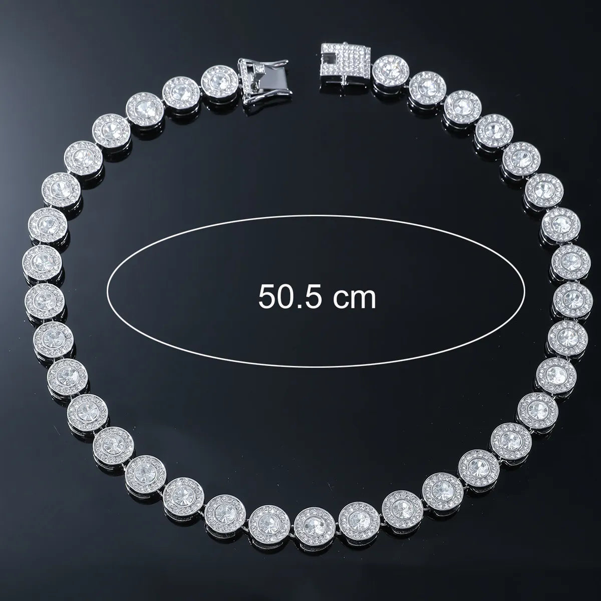 Hip-hop Shiny Round Alloy Rhinestones Men's Necklace