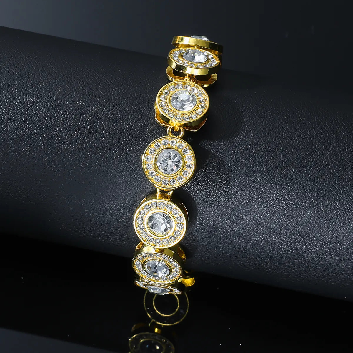 Hip-hop Shiny Round Alloy Rhinestones Men's Necklace