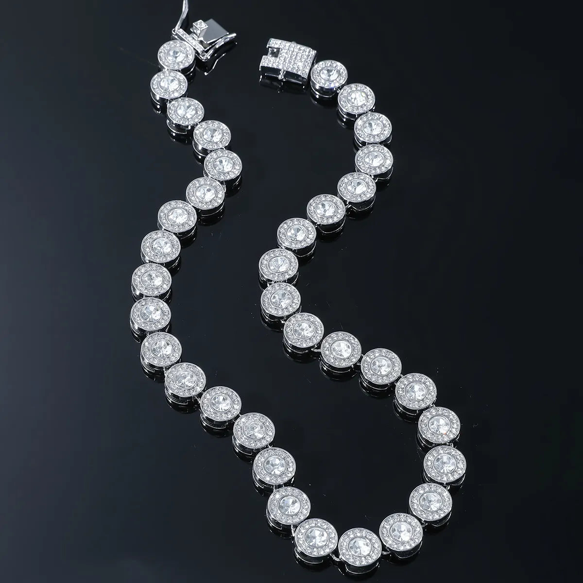 Hip-hop Shiny Round Alloy Rhinestones Men's Necklace