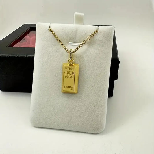 Hip-Hop Simple Style Classic Style Letter Alloy Plating Artificial Rhinestones 18K Gold Plated Men'S Pendant Necklace