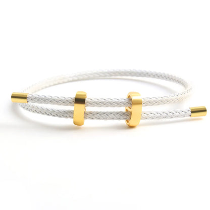 Hip-Hop Simple Style Color Block Wire Rope Copper Buckle Women's Wristband