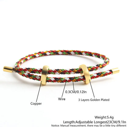 Hip-Hop Simple Style Color Block Wire Rope Copper Buckle Women's Wristband