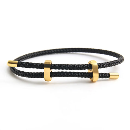 Hip-Hop Simple Style Color Block Wire Rope Copper Buckle Women's Wristband