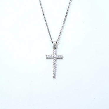 Hip-hop Simple Style Cross Copper Plating Inlay Zircon Pendant Necklace