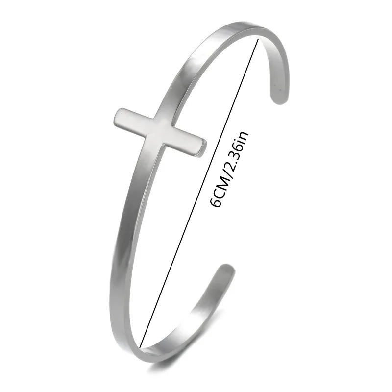 Hip-Hop Simple Style Cross Solid Color 304 Stainless Steel Silver Plated In Bulk