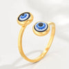 Hip-Hop Simple Style Devil'S Eye Stainless Steel Open Ring