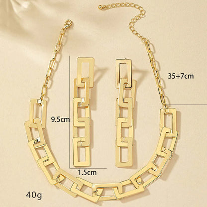 Hip-Hop Simple Style Geometric Alloy Plating Women'S Earrings Necklace