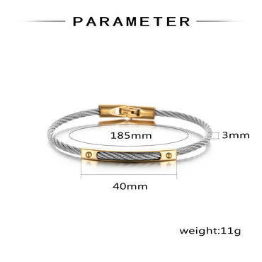 Hip-Hop Simple Style Geometric 304 Stainless Steel Plating Unisex Bangle