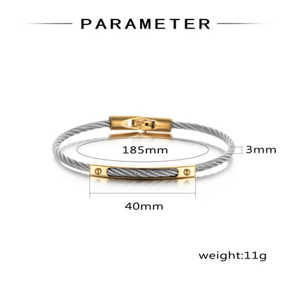 Hip-Hop Simple Style Geometric 304 Stainless Steel Plating Unisex Bangle