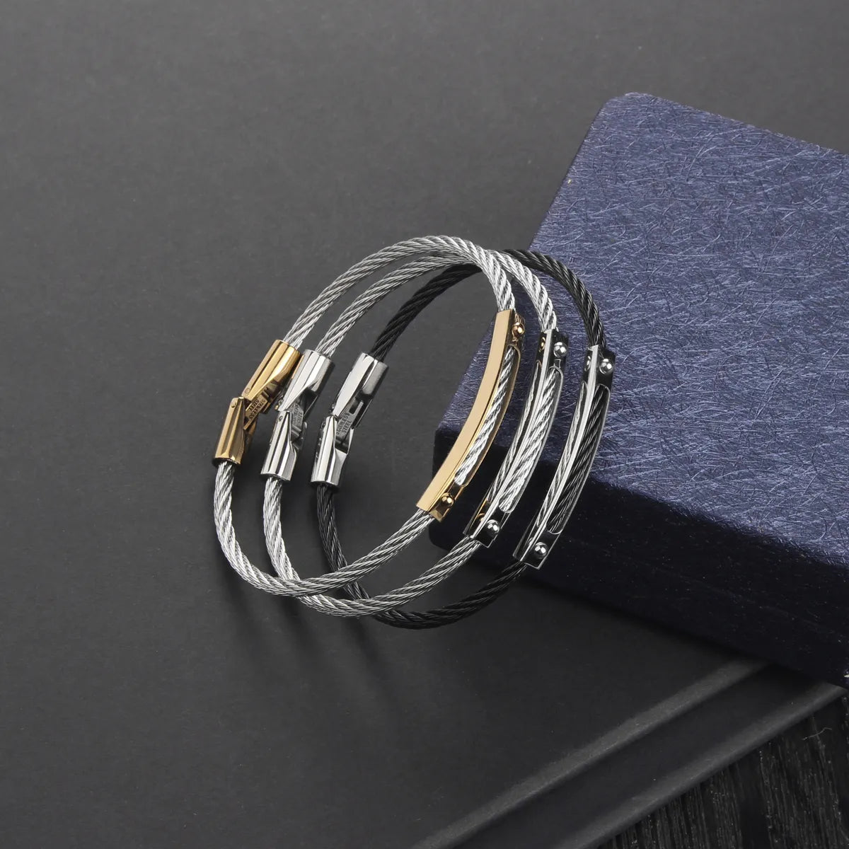 Hip-Hop Simple Style Geometric 304 Stainless Steel Plating Unisex Bangle