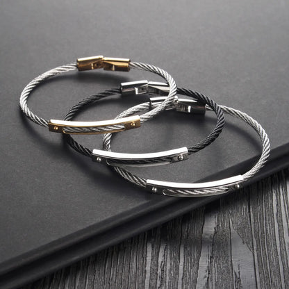 Hip-Hop Simple Style Geometric 304 Stainless Steel Plating Unisex Bangle