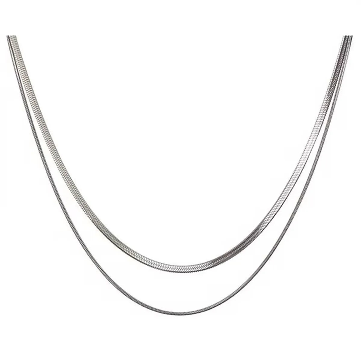 Hip-Hop Simple Style Geometric Titanium Steel Polishing Chain Necklace