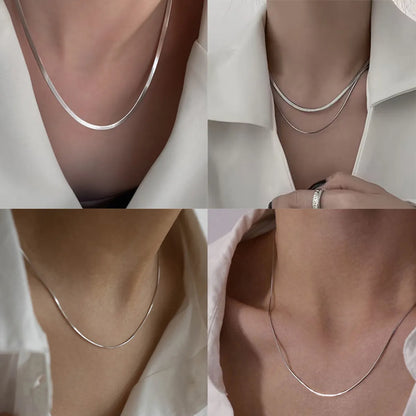 Hip-Hop Simple Style Geometric Titanium Steel Polishing Chain Necklace