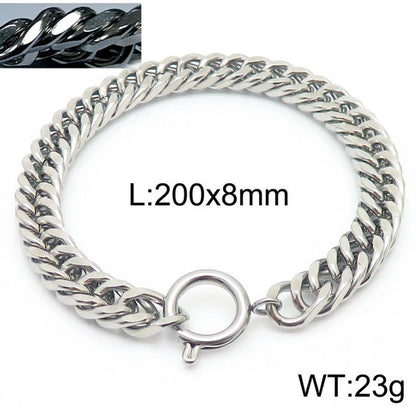 Hip-Hop Simple Style Heart Shape Solid Color Stainless Steel Unisex Bracelets