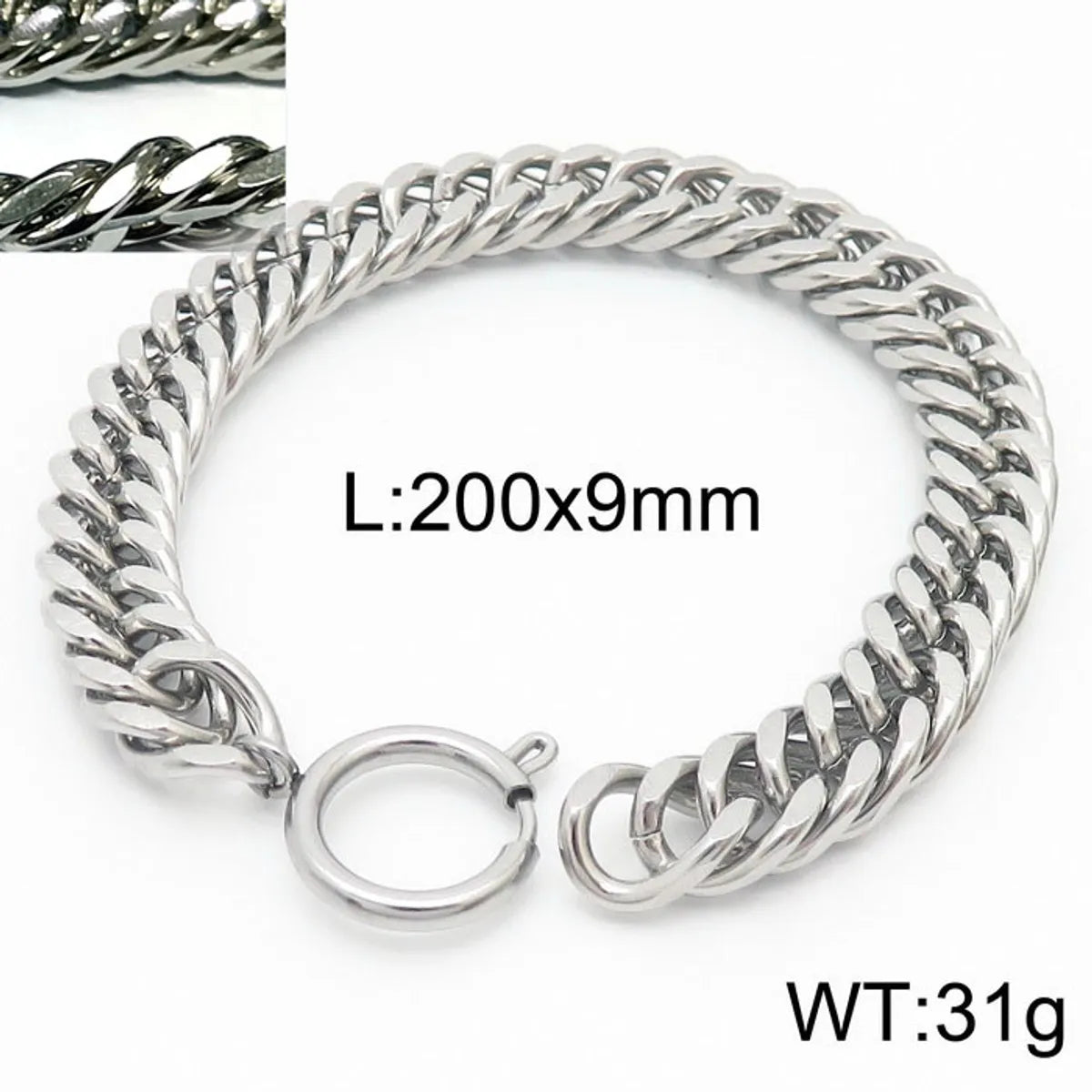 Hip-Hop Simple Style Heart Shape Solid Color Stainless Steel Unisex Bracelets