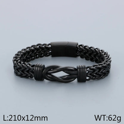 Hip-Hop Simple Style Knot 304 Stainless Steel 18K Gold Plated Men'S Bracelets