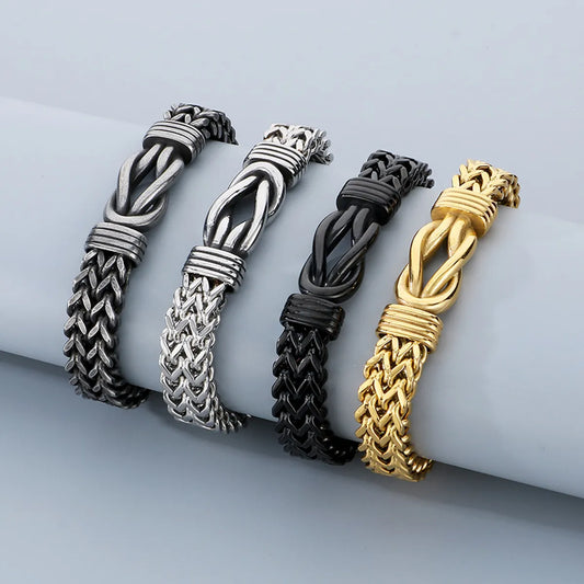 Hip-Hop Simple Style Knot 304 Stainless Steel 18K Gold Plated Men'S Bracelets