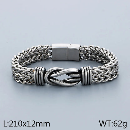 Hip-Hop Simple Style Knot 304 Stainless Steel 18K Gold Plated Men'S Bracelets