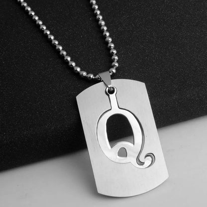 Hip-Hop Simple Style Letter 304 Stainless Steel Hollow Out Men'S Pendant Necklace