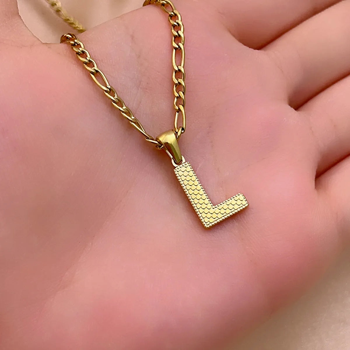 Hip-hop Simple Style Roman Style Letter Titanium Steel Polishing Plating Gold Plated Pendant Necklace