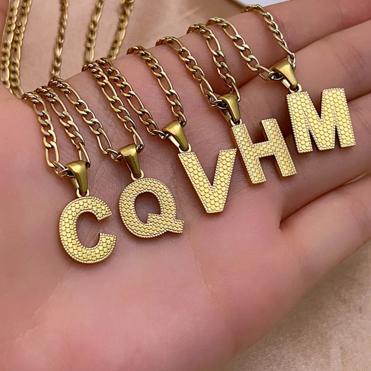 Hip-hop Simple Style Roman Style Letter Titanium Steel Polishing Plating Gold Plated Pendant Necklace