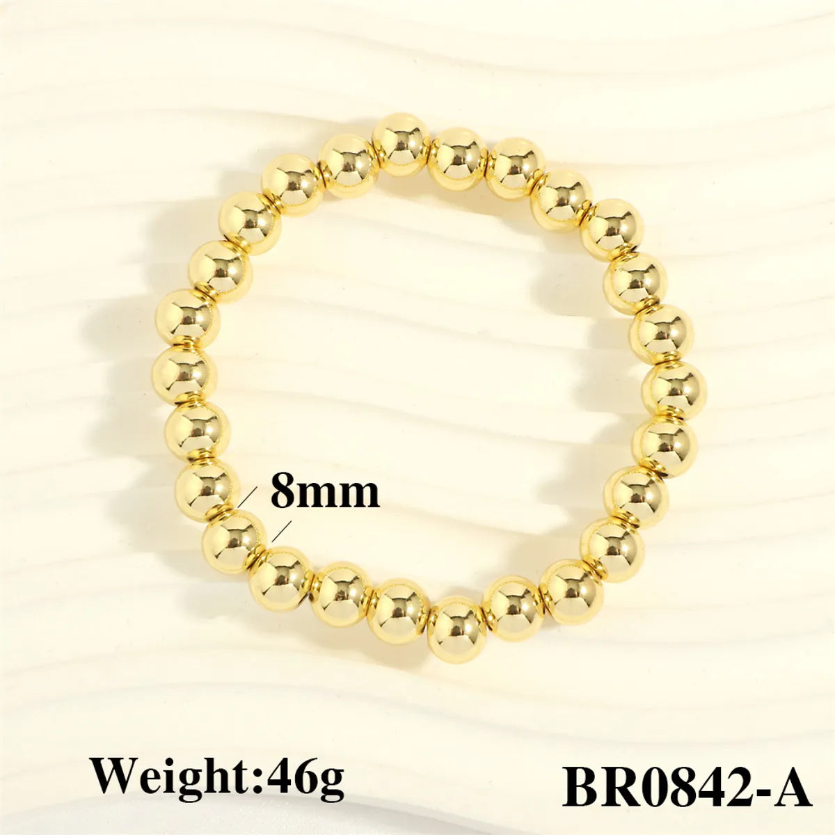 Hip-Hop Simple Style Round Copper 18k Gold Plated Bracelets In Bulk