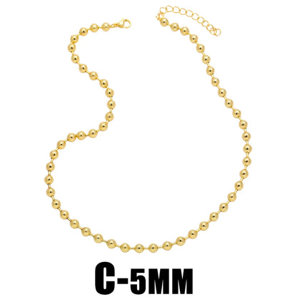 Hip-hop Simple Style Round Solid Color Copper 18k Gold Plated Necklace In Bulk