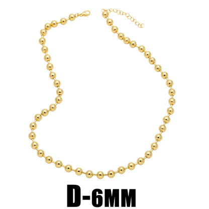 Hip-hop Simple Style Round Solid Color Copper 18k Gold Plated Necklace In Bulk