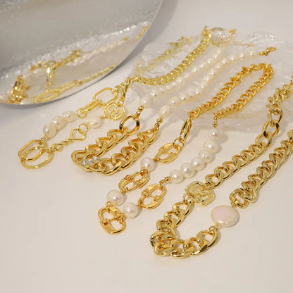 Hip-Hop Simple Style Solid Color Alloy Wholesale Necklace