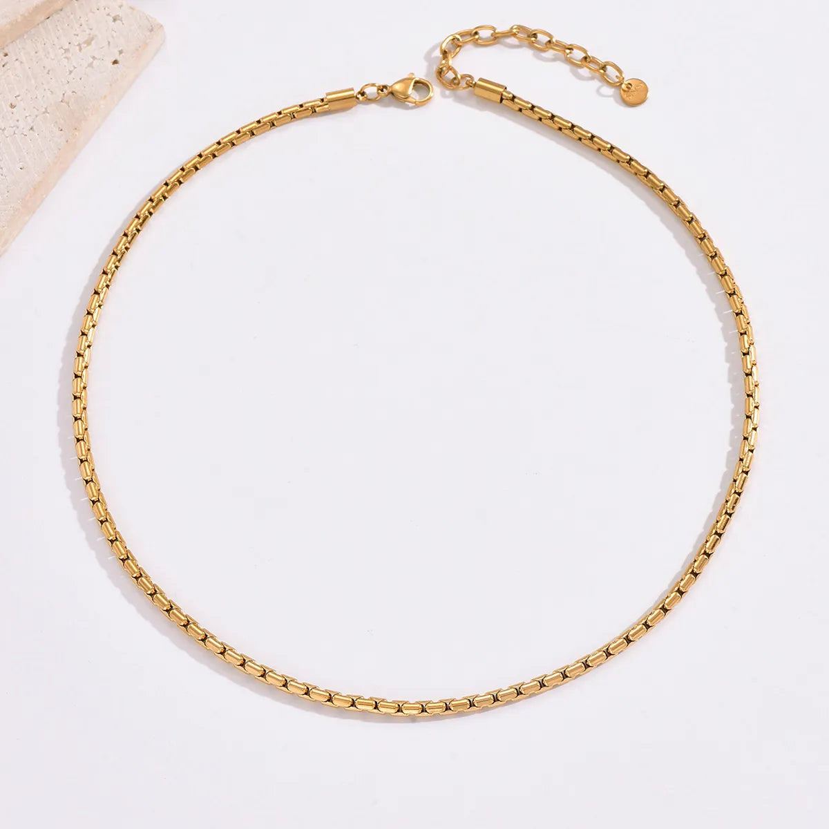 Hip-hop Simple Style Solid Color Stainless Steel Plating 14k Gold Plated Necklace