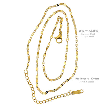 Stainless Steel Gold Plated Hip-Hop Simple Style Plating Solid Color Necklace