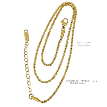 Stainless Steel Gold Plated Hip-Hop Simple Style Plating Solid Color Necklace