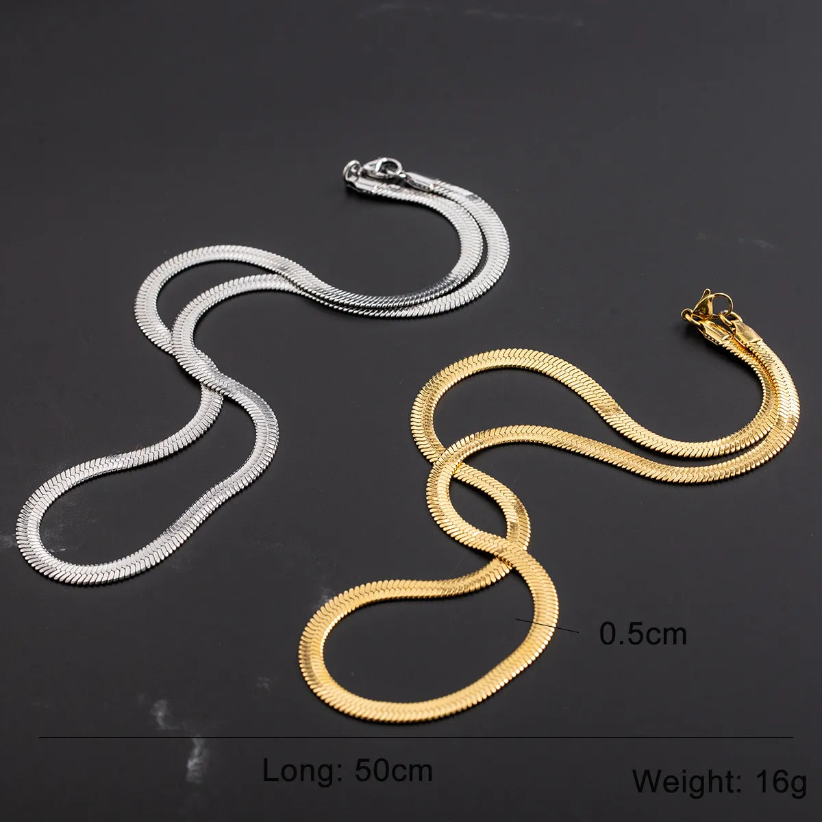 Hip-hop Simple Style Solid Color Stainless Steel Polishing Plating 18k Gold Plated Necklace