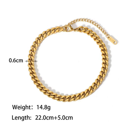 Hip-hop Simple Style Solid Color Titanium Steel Plating Bracelets 1 Piece