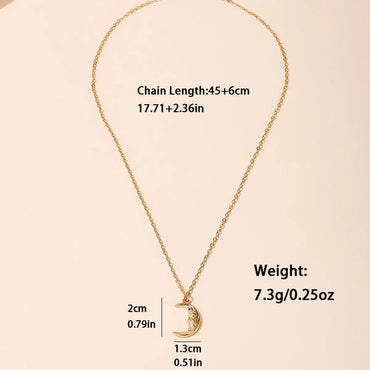 Hip-Hop Simple Style Sun Moon Zinc Alloy Women's Pendant Necklace