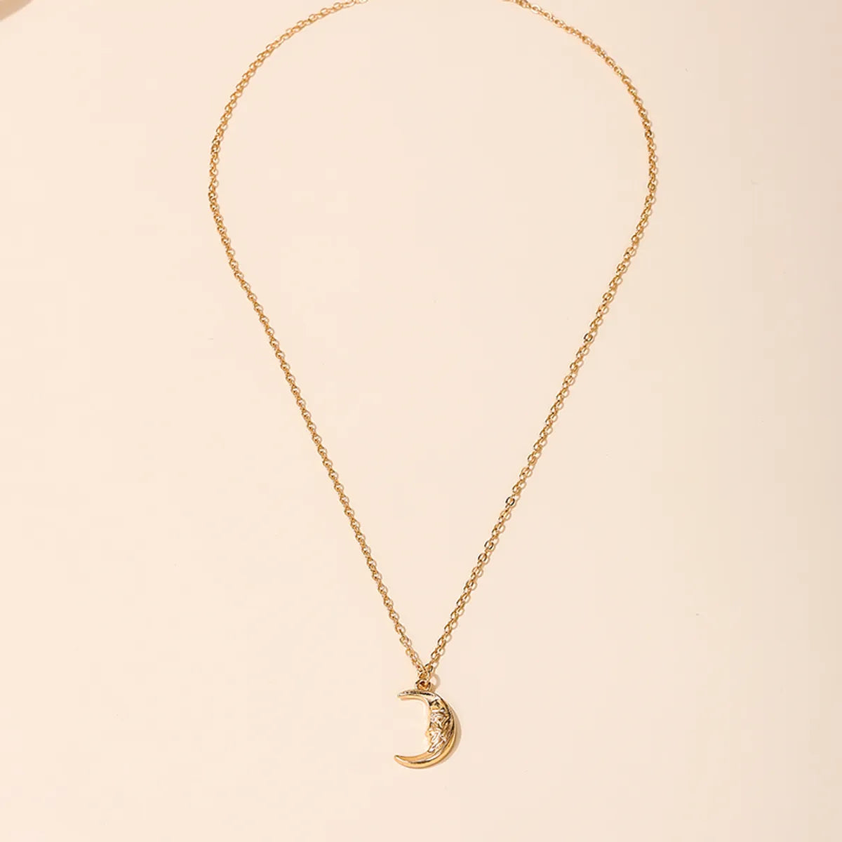 Hip-Hop Simple Style Sun Moon Zinc Alloy Women's Pendant Necklace