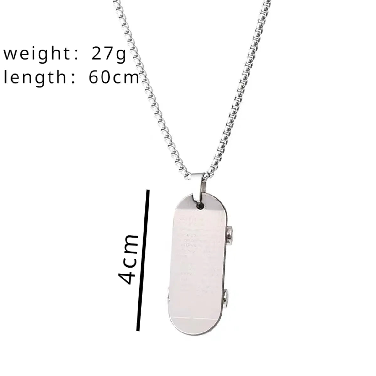 Hip-Hop Skateboard Alloy Men'S Pendant Necklace