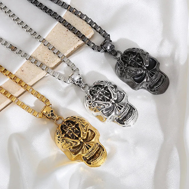 Hip-Hop Skull Alloy Plating Unisex Pendant Necklace