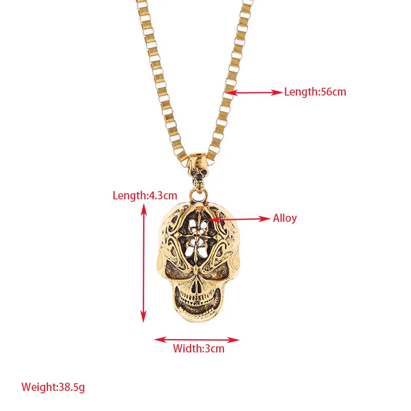 Hip-Hop Skull Alloy Plating Unisex Pendant Necklace