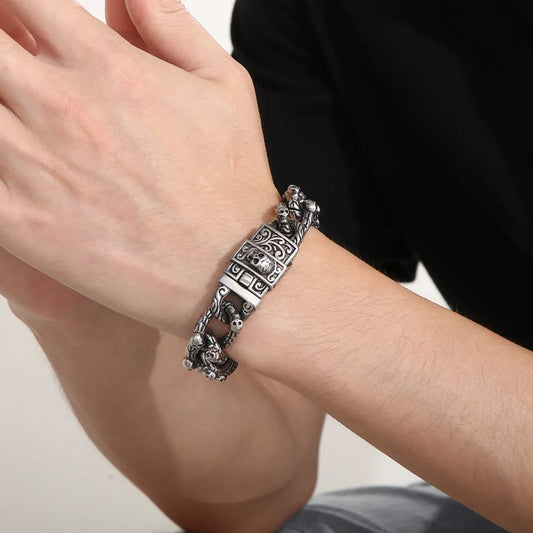 Hip-hop Skull Stainless Steel Bracelets 1 Piece