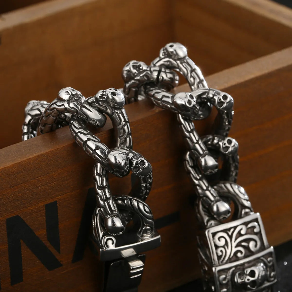 Hip-hop Skull Stainless Steel Bracelets 1 Piece