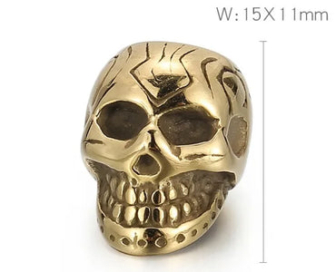 1 Piece Stainless Steel 18K Gold Plated Skull