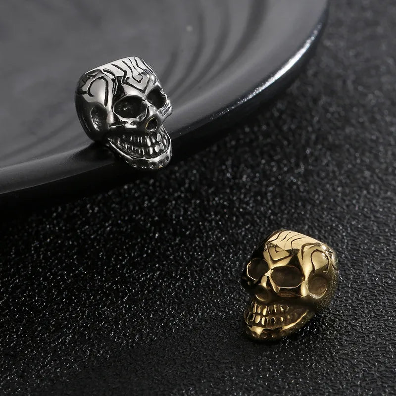 1 Piece Stainless Steel 18K Gold Plated Skull