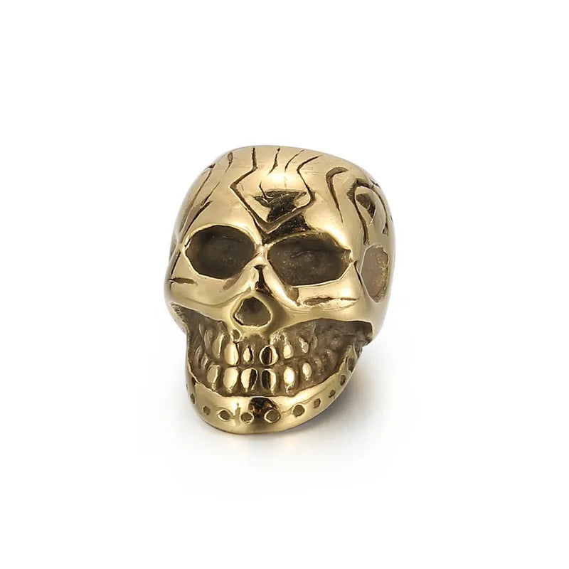 1 Piece Stainless Steel 18K Gold Plated Skull