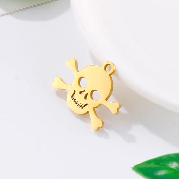 1 Piece Stainless Steel 18K Gold Plated Skull