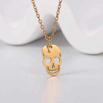 Hip-hop Skull Stainless Steel Titanium Steel Patchwork Pendant Necklace