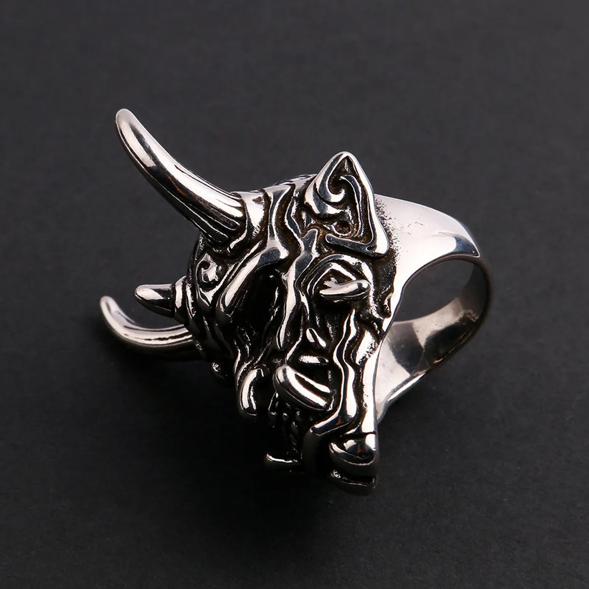 Hip-Hop Skull Titanium Steel Plating Men'S Rings