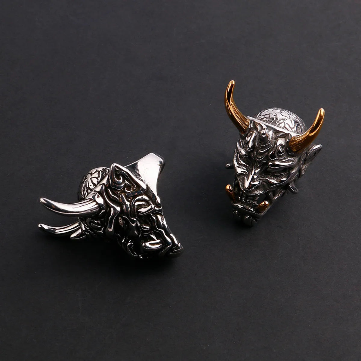 Hip-Hop Skull Titanium Steel Plating Men'S Rings